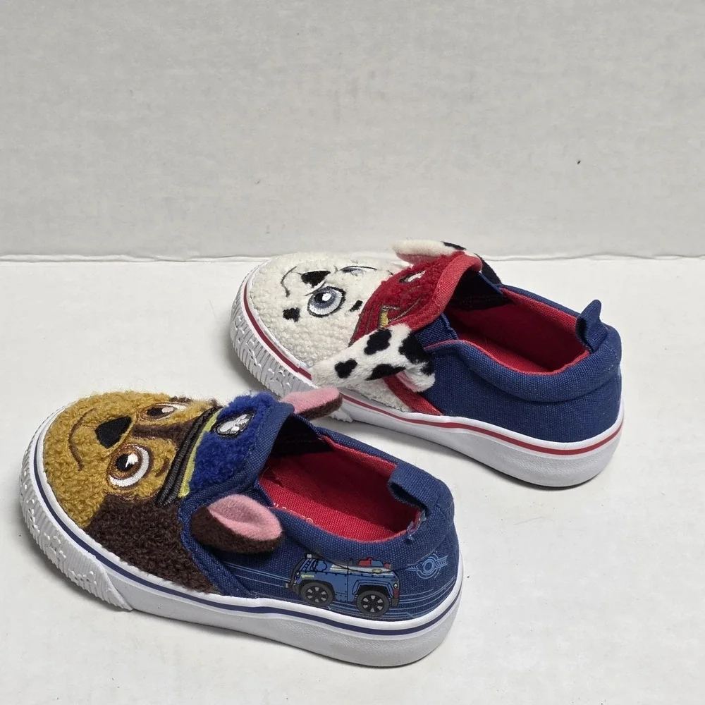 Paw Patrol Characters Toddler Kids Fleece Slip-On Sneakers Size 5 Fuzzy
